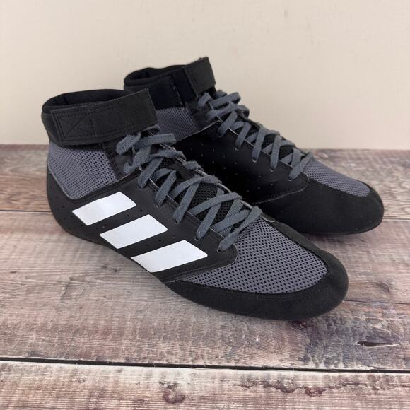 adidas Other - Adidas Mat Hog 2.0 Wrestling Shoes Men's Size 7 Sneakers Black Gray White FZ5391